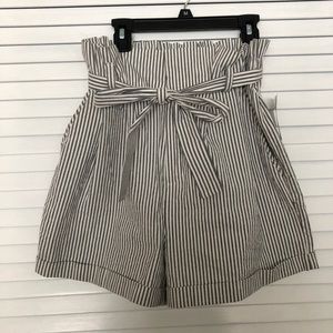 NEW WITH TAGS: Paper bag waist shorts with stripes